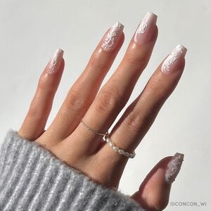 Lace Blush Press On Nails